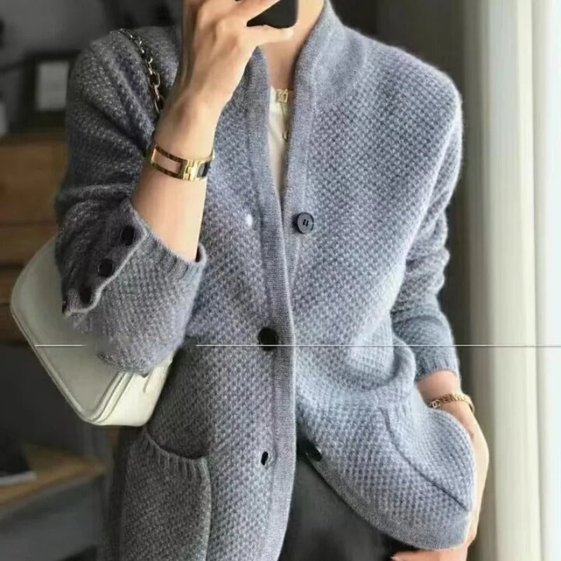 Product Image for Fudus Jacke | Damen Dicke Kaschmir Wolljacke, Grau / L