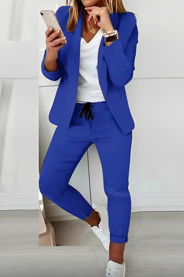 Product Image for Fudus | Lässiger Blazer- und Hosenanzug für Damen, Blau / L