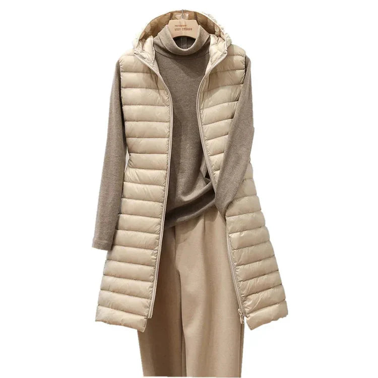Product Image for Fudus - Daunenweste mit Kapuze aus Baumwolle für Frauen, Khaki / XS
