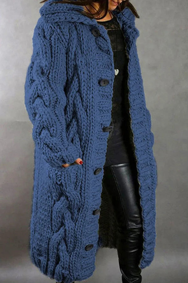Product Image for Fudus | Strickjacke Unter Dem Knie Für Einen Bequemen Look, Blau / 2XL