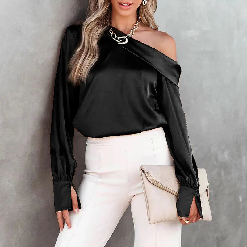 Product Image for Fudus | Schwarze Satinbluse, Schwarz / S