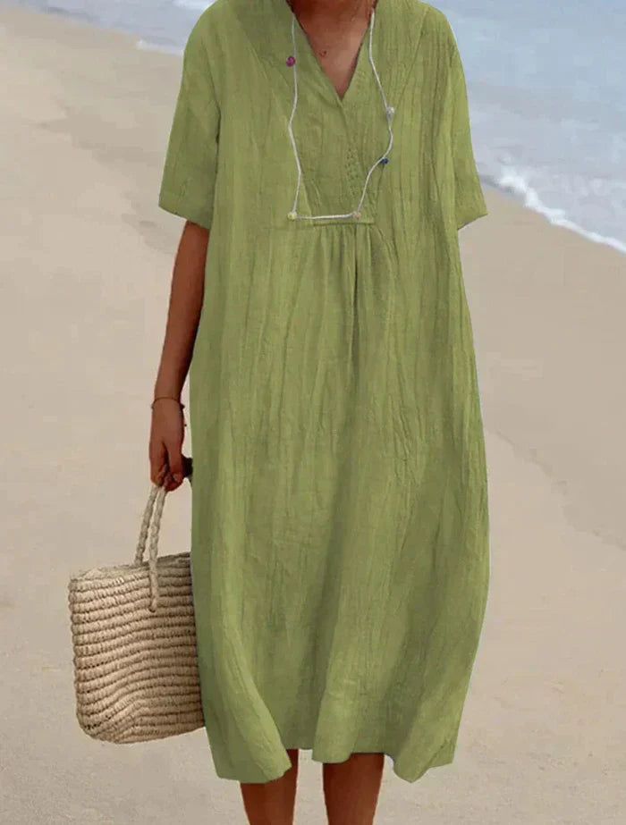 Product Image for Fudus | Vielseitiges Damen Leinenkleid, Grün / 2XL