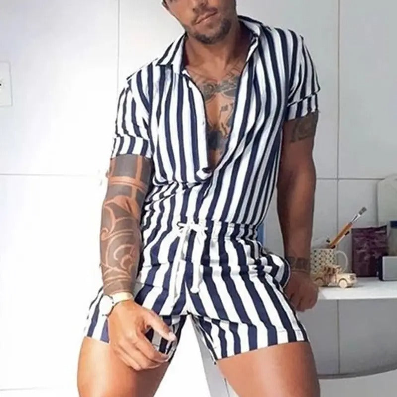 Product Image for Lawrence - Gestreifter Jumpsuit für Männer, Blau / 3XL