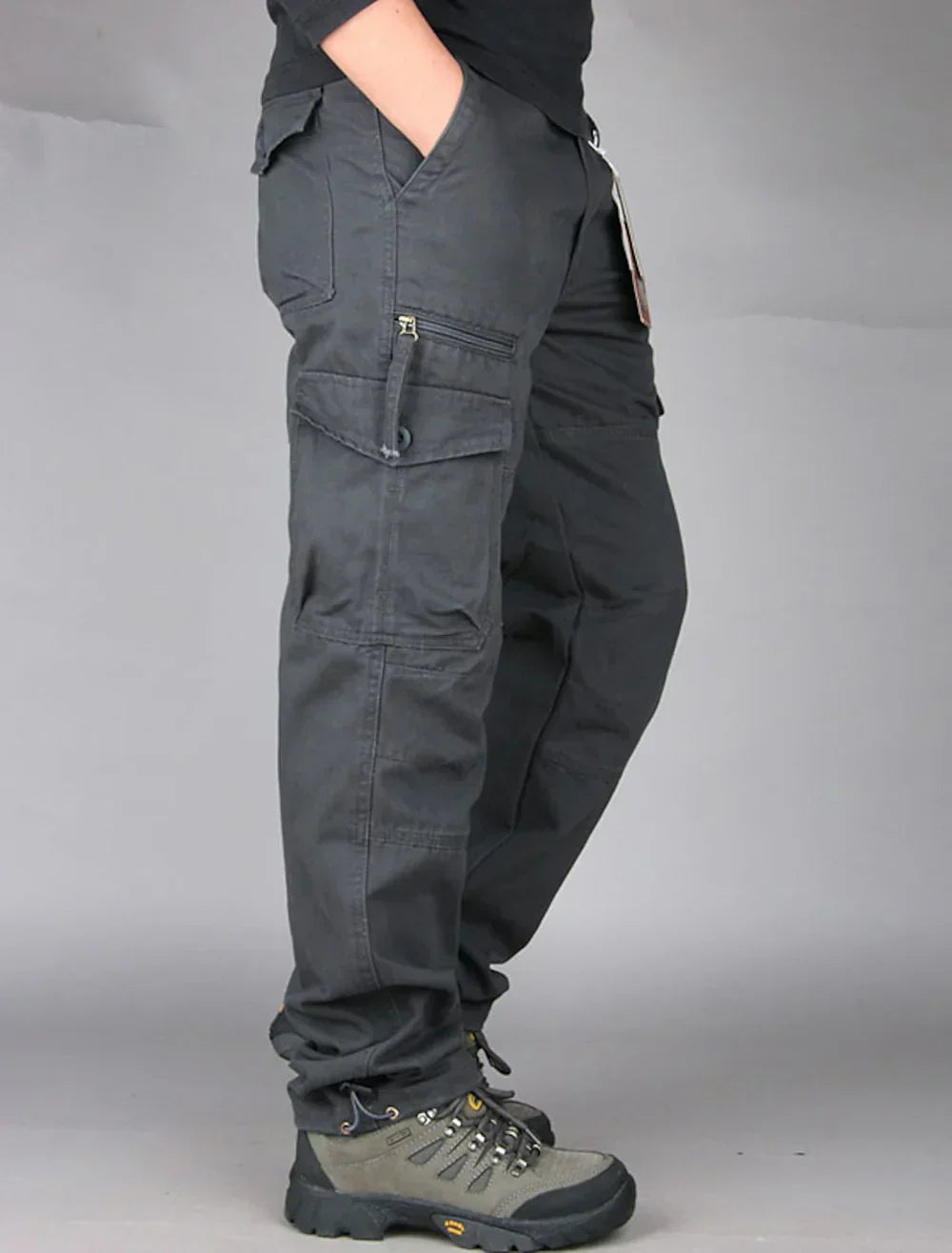 Product Image for Fudus | Ausgefallene Gerade Cargohose Für Herren, Grau / 3XL