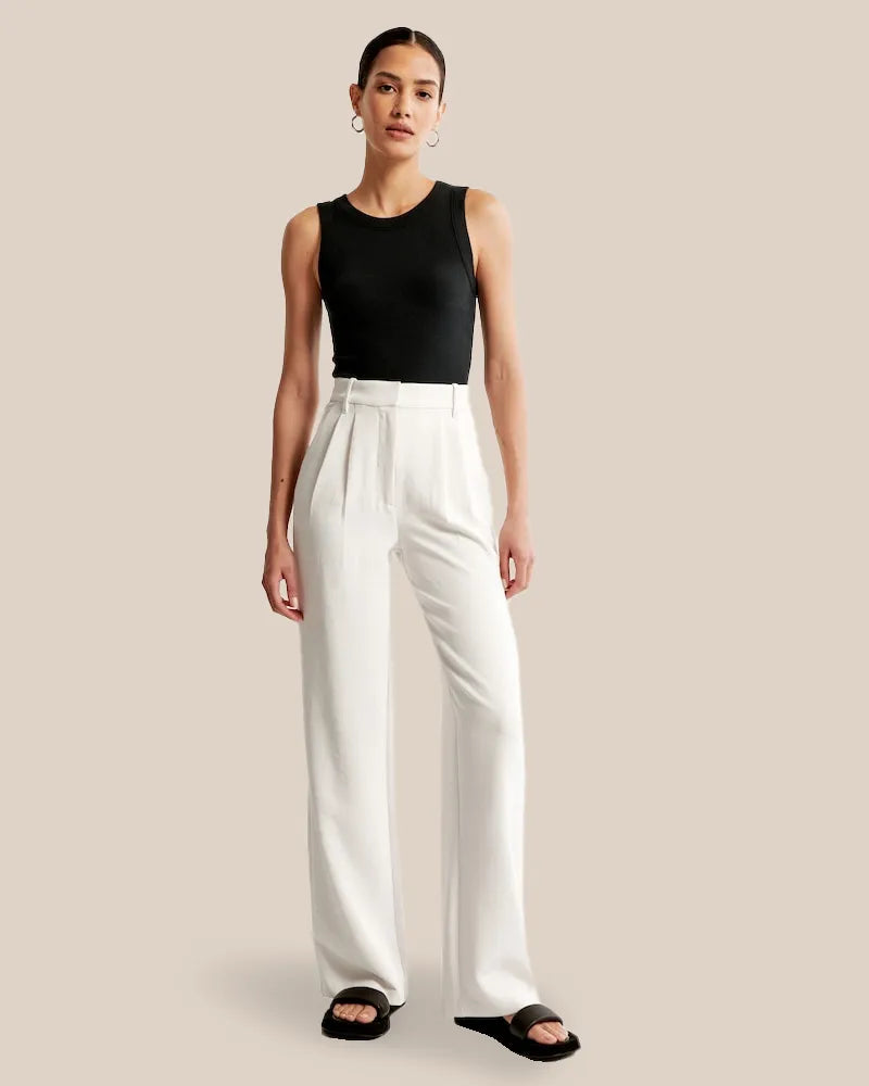 Product Image for Adelaida - Weit geschnittene Hose, Weiß / Kurz / S