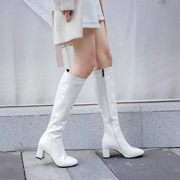 Product Image for Fudus | Hohe Lackstiefel Für Damen, Weiß / 40
