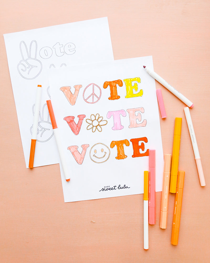 Voting Activities for Kids | 2020 Election | Get Out And Vote | Coloring Sheet | Free Printable | Shop Sweet Lulu