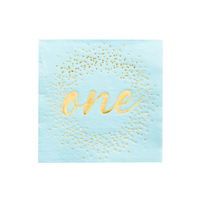 Milestone Blue Onederland Cocktail Napkins from Jollity & Co