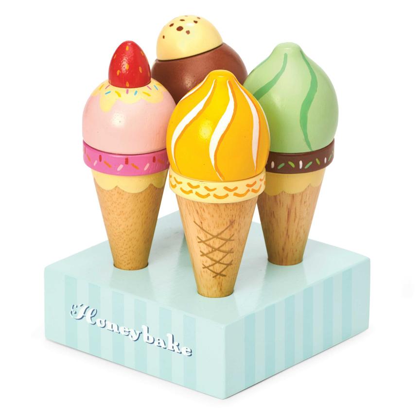 wooden ice cream set