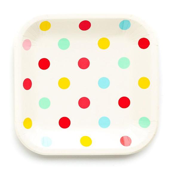 polka dot paper plates