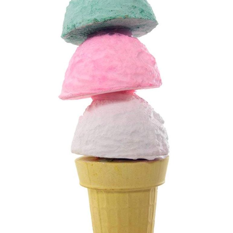 three scoop ice cream cone