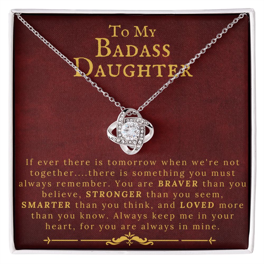 Dad To My Queen Daughter Saying Necklace | To My Badass Daughter Necklace |  CubeBik