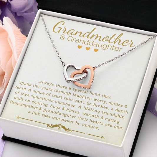 Grandma Gift Two Interlocking Hearts Necklace Gifts For Grandmother – Gifts  For Family Online