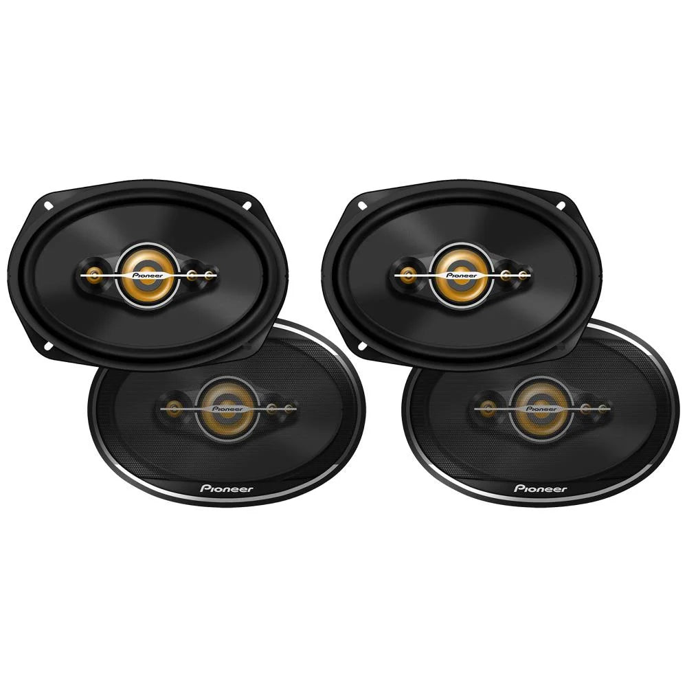2 Pair Pioneer TS-A6991F 1400W 6x9" 5-way 4-ohm Coaxial Car Speakers with Dual Super Tweeters