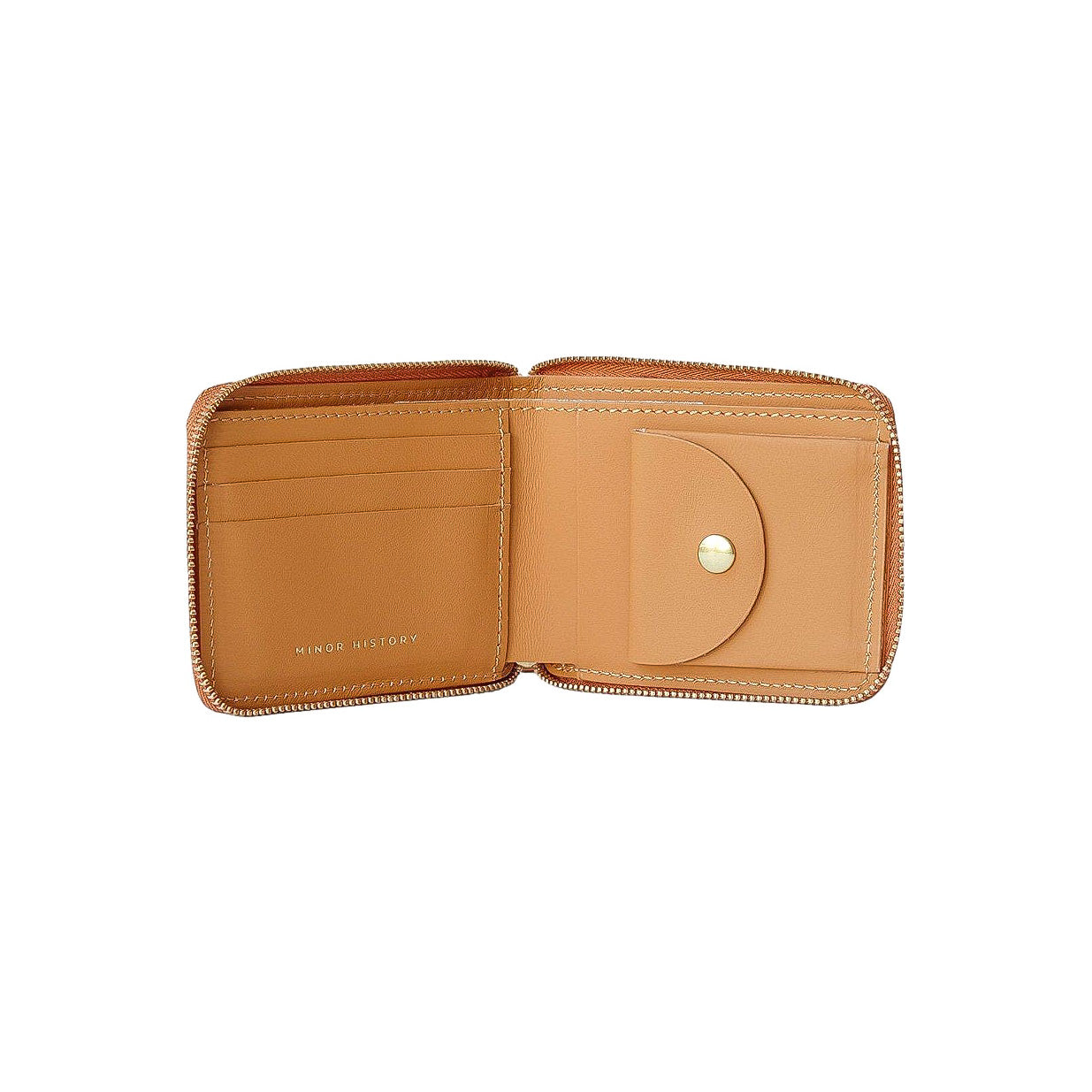 Brown Leather Zip Wallet - Small