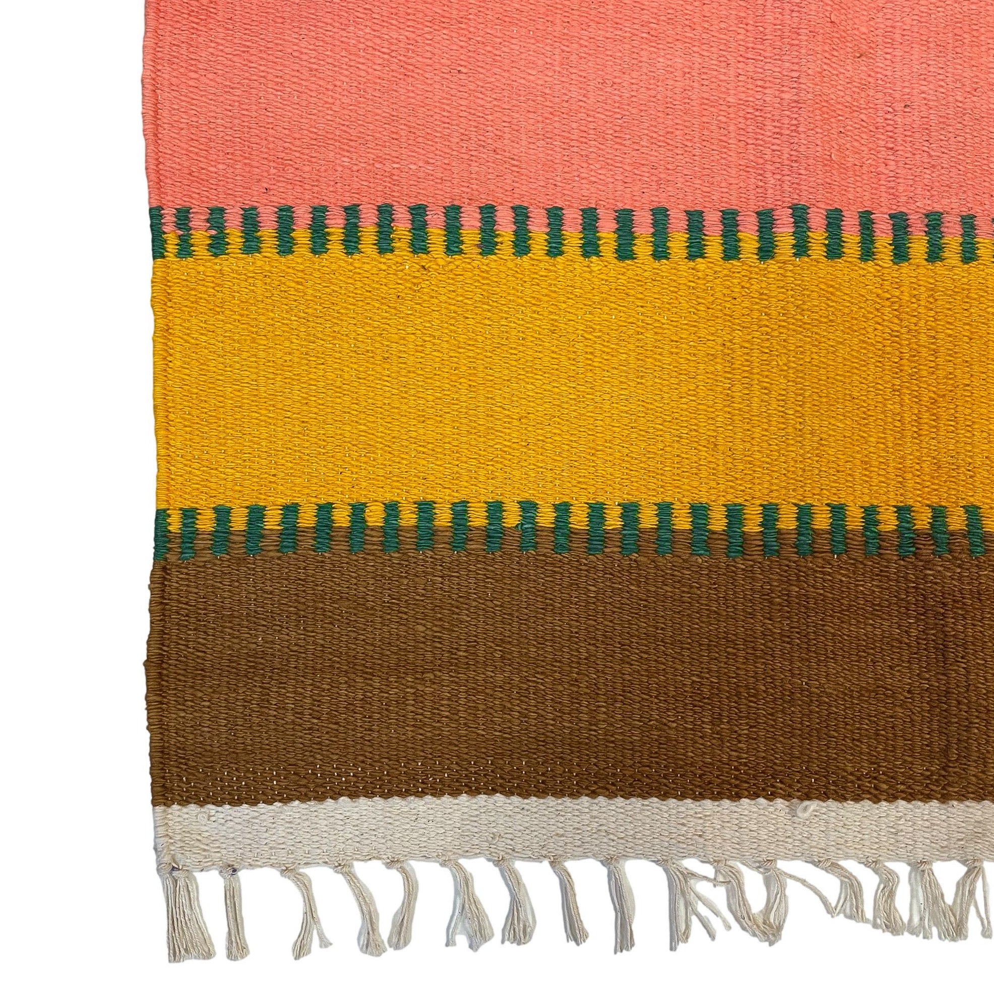 .Multi Colored Striped Woven Rug - 3  10  x 7