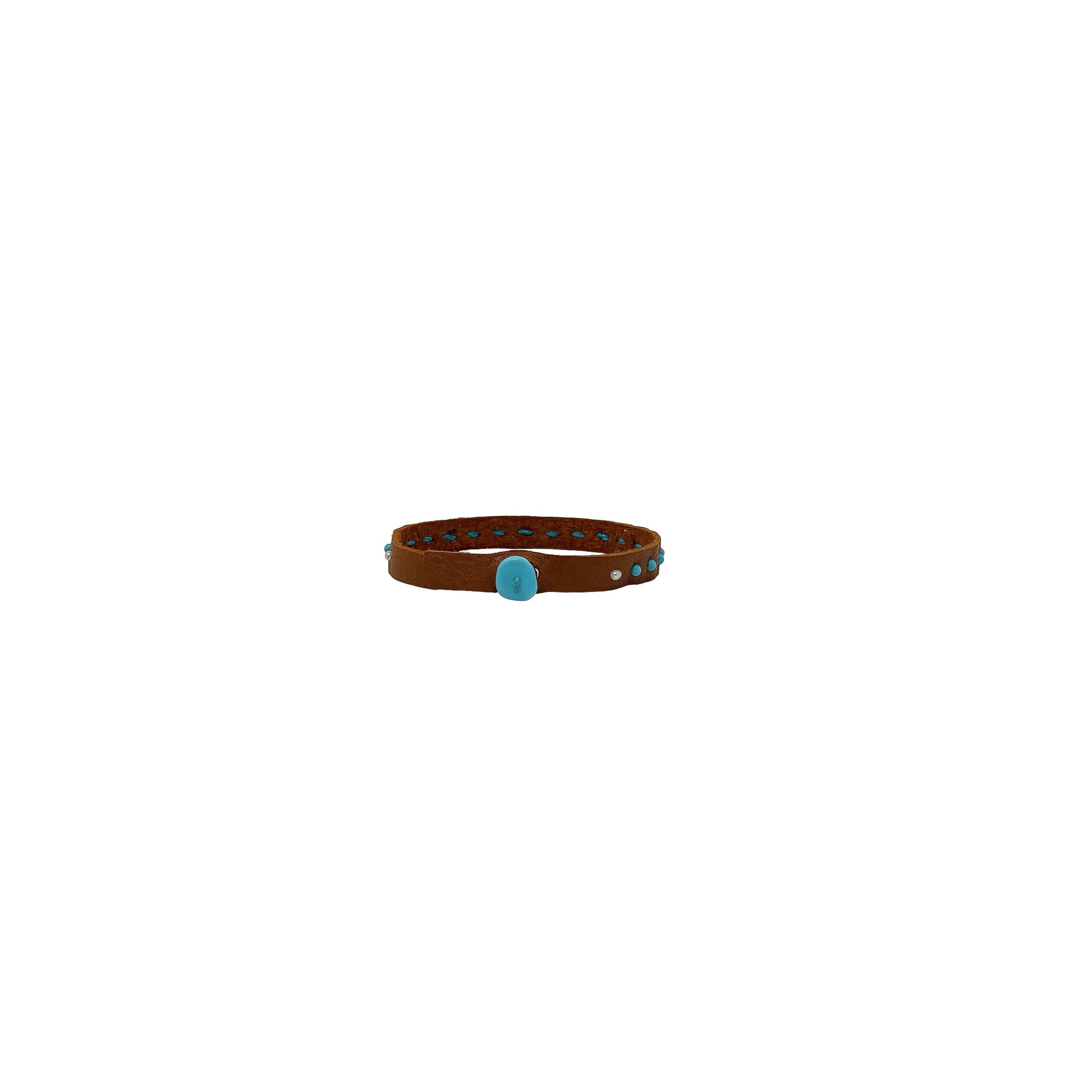 Brown + Turquoise Leather Bracelet