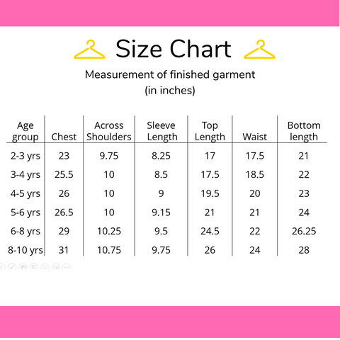 Sharara size chart – sukoshi.in