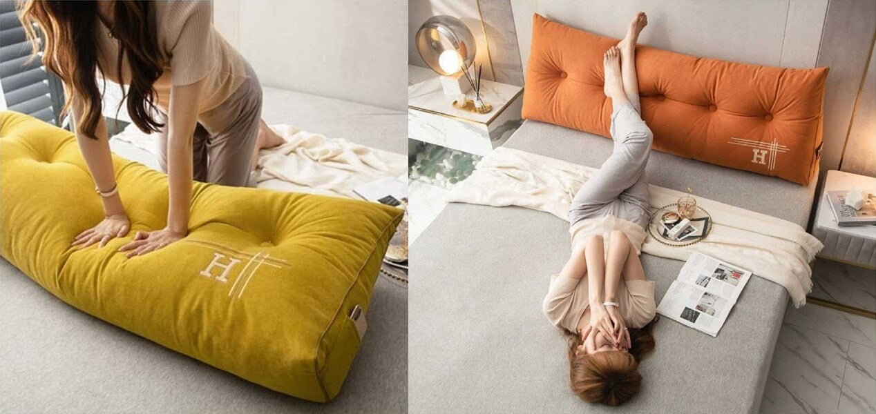 large pillow support for bed