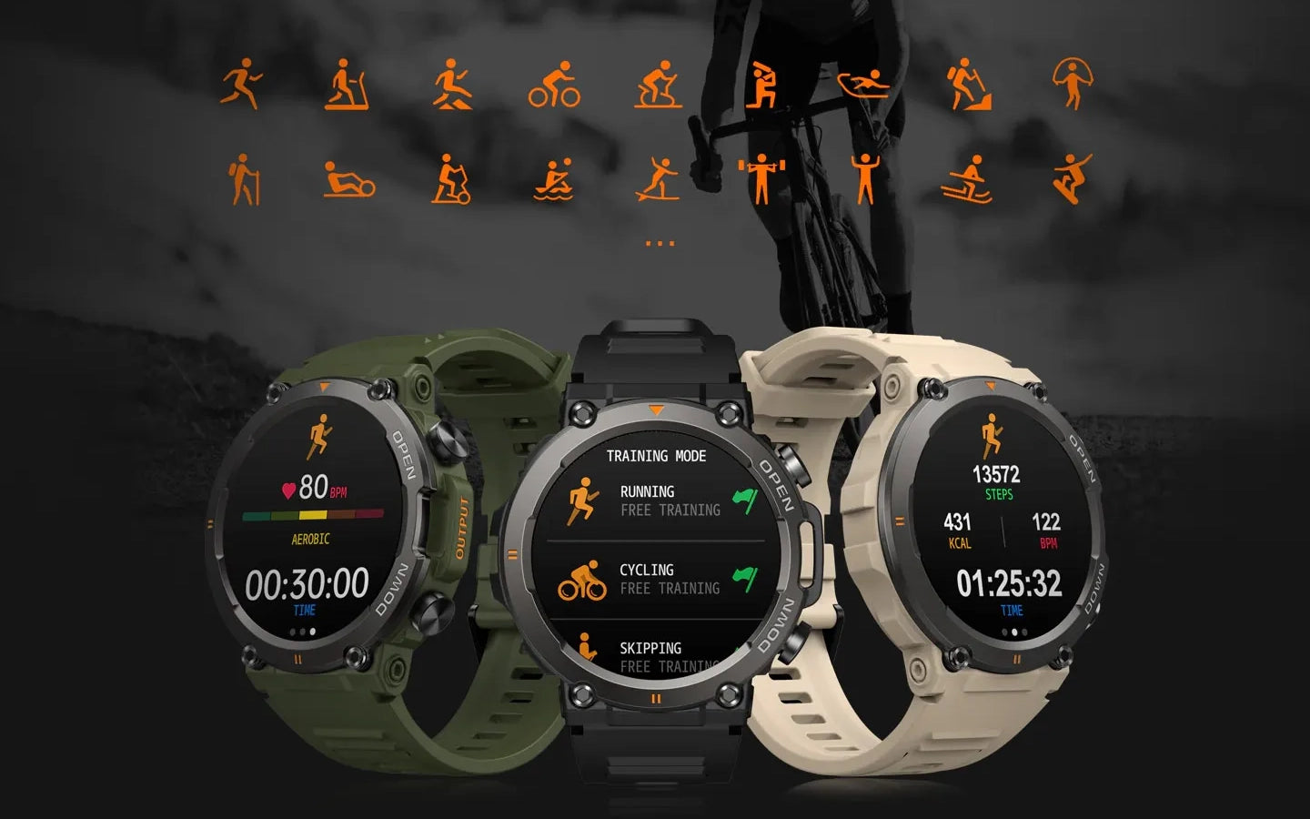 smartwatch with fitness metrics