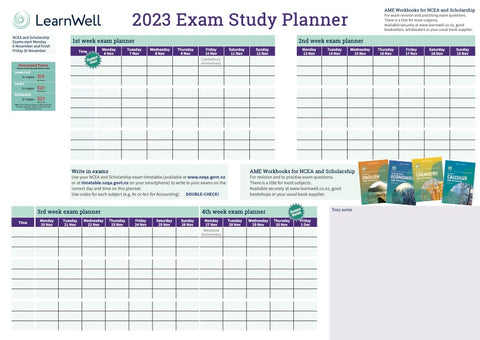 2023 NCEA Exam Study Planner
