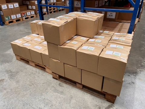Boxed up resources in warehouse