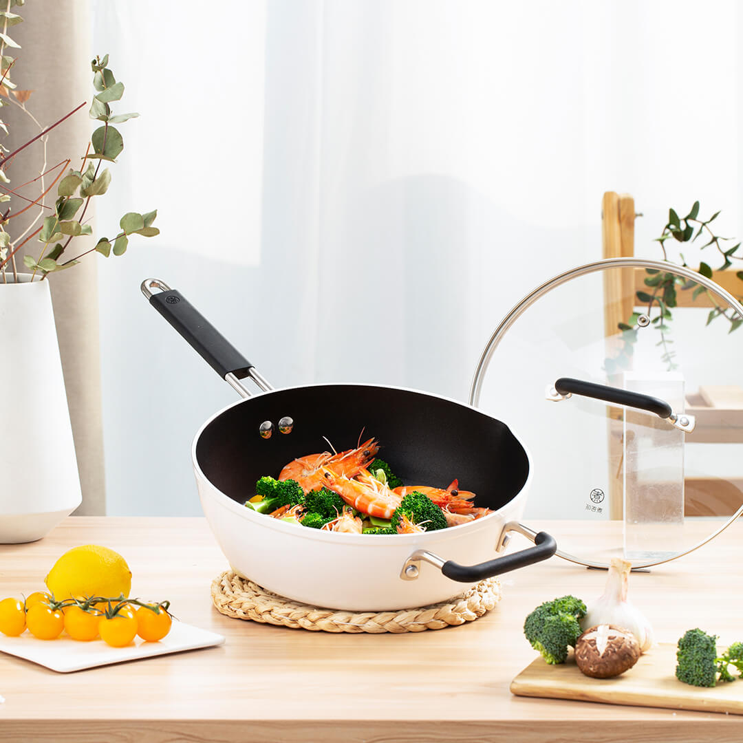 Induction cooker special white frying pan household non-stick frying pan - Lifeite product image