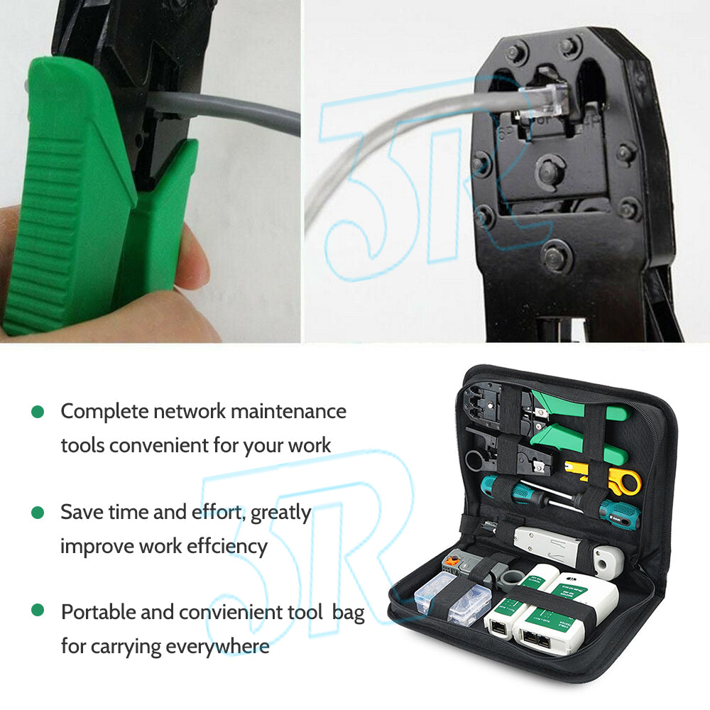 CAT6/5 Lan Network Tool Cable Crimper Rj45 Tester Stripper Punch Down