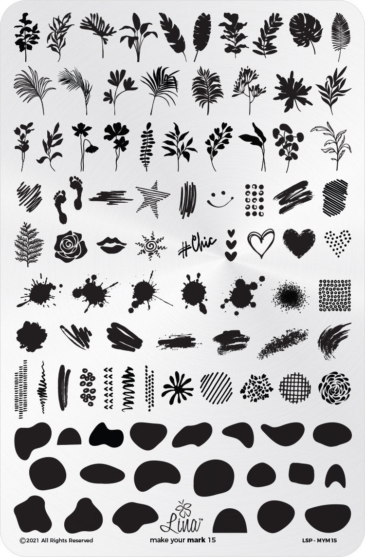 Lina Nail Art Supplies - Make Your Mark 15 Stamping Plate