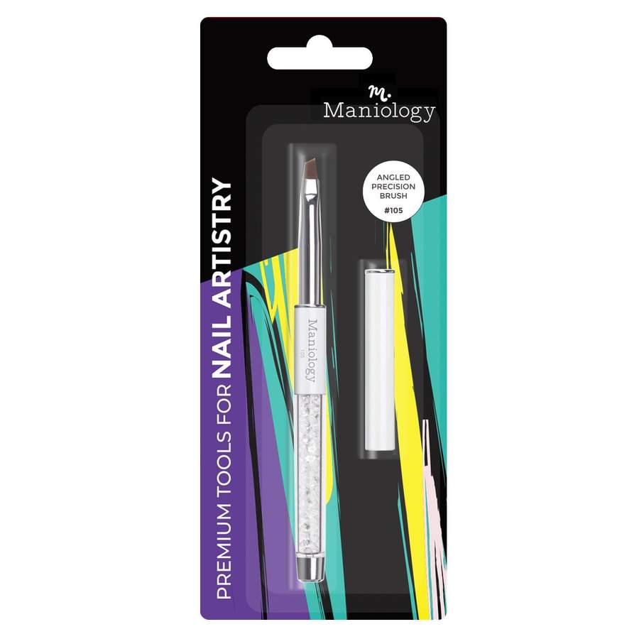 Maniology - Angled Precision Brush #105 - Premium Nail Art Manicure Clean Up Brush Line