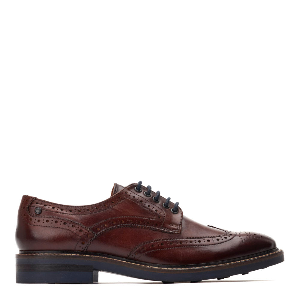 Base London Mens Hatfield Washed Brown Leather Brogue Shoes UK 5