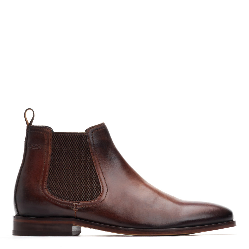 Men's Brown Leather Lynch Washed Chelsea Boots | Base London Brown