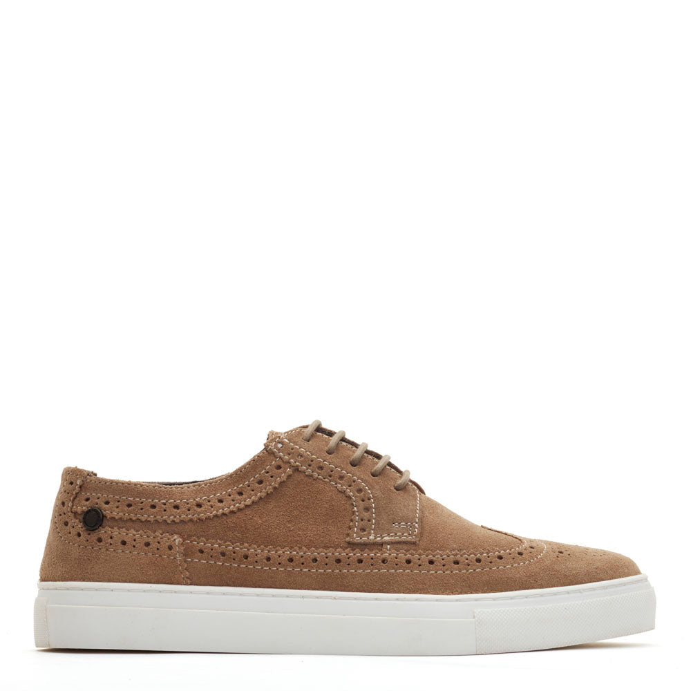 Base London Mens Mickey Suede Sand Suede Brogue Sneaker UK 11