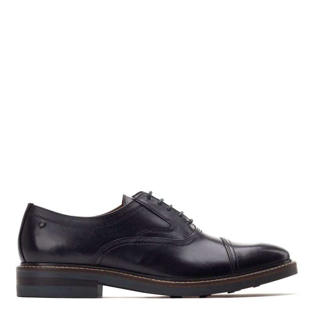 Base London Mens Tatton Waxy Black Leather Oxford Shoes UK 5