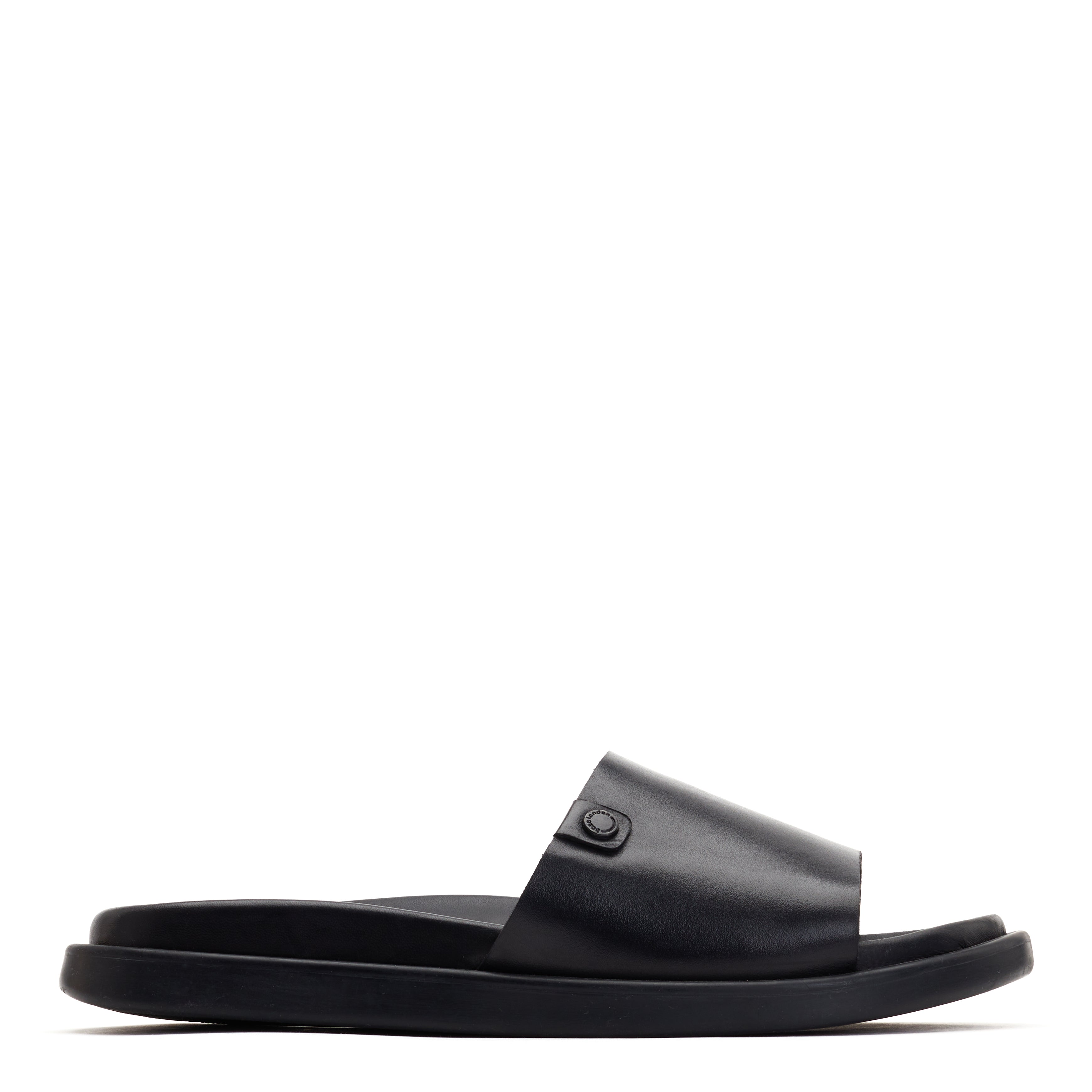 Base London Mens Harko Waxy Black Leather Slide Sandal UK 10