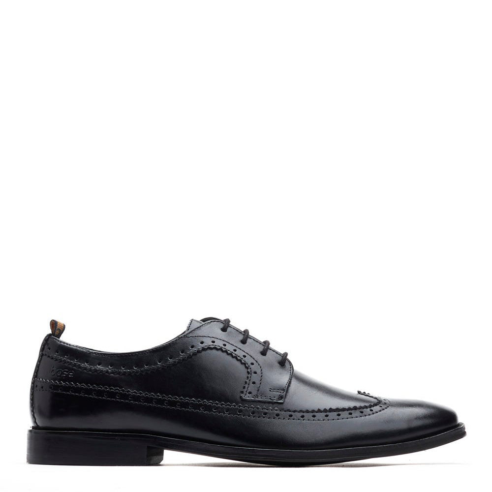 Base London Mens Havisham Waxy Black Leather Brogue Shoes UK 12