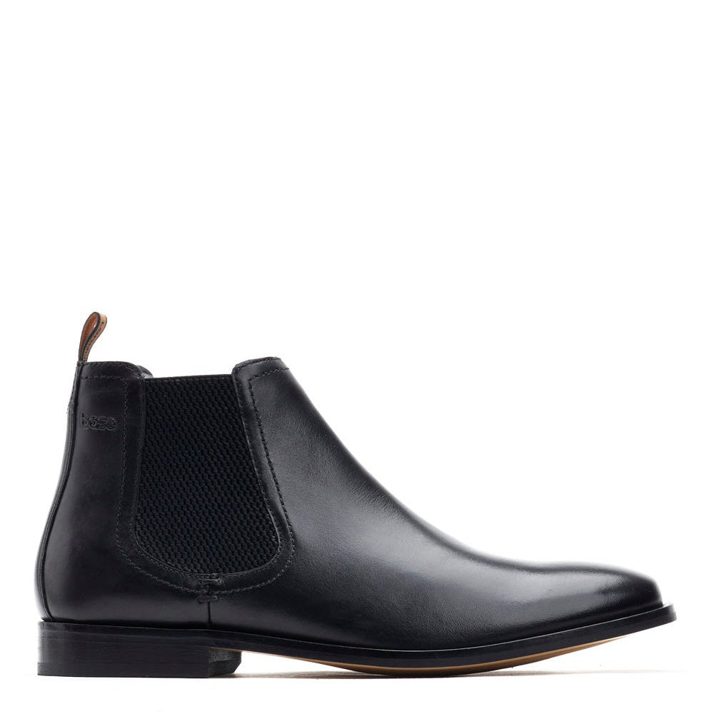 Base London™ Mens Lynch Waxy Black Leather Chelsea Boot UK 6