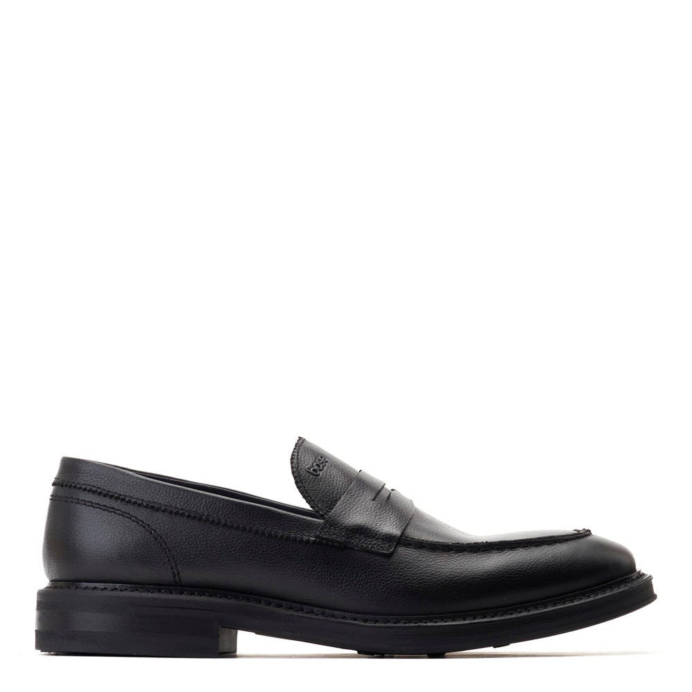 Base London Mens Reunion Grain Black Leather Penny Loafer UK 7