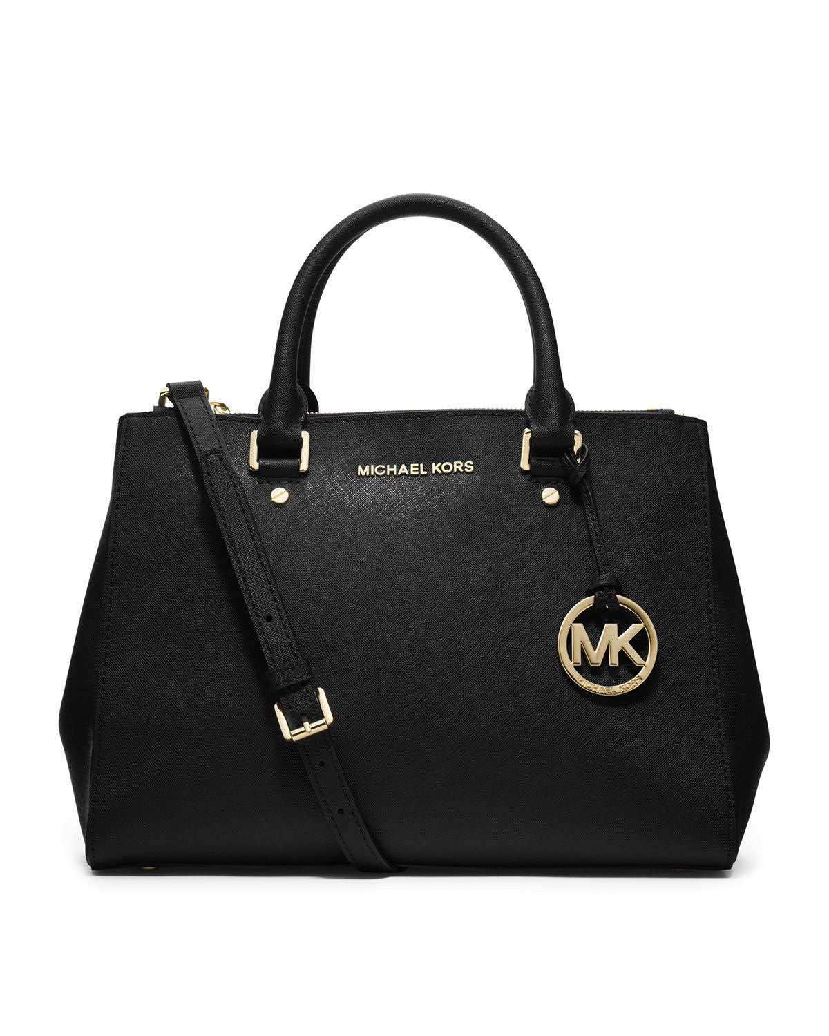 michael kors sutton black saffiano leather satchel