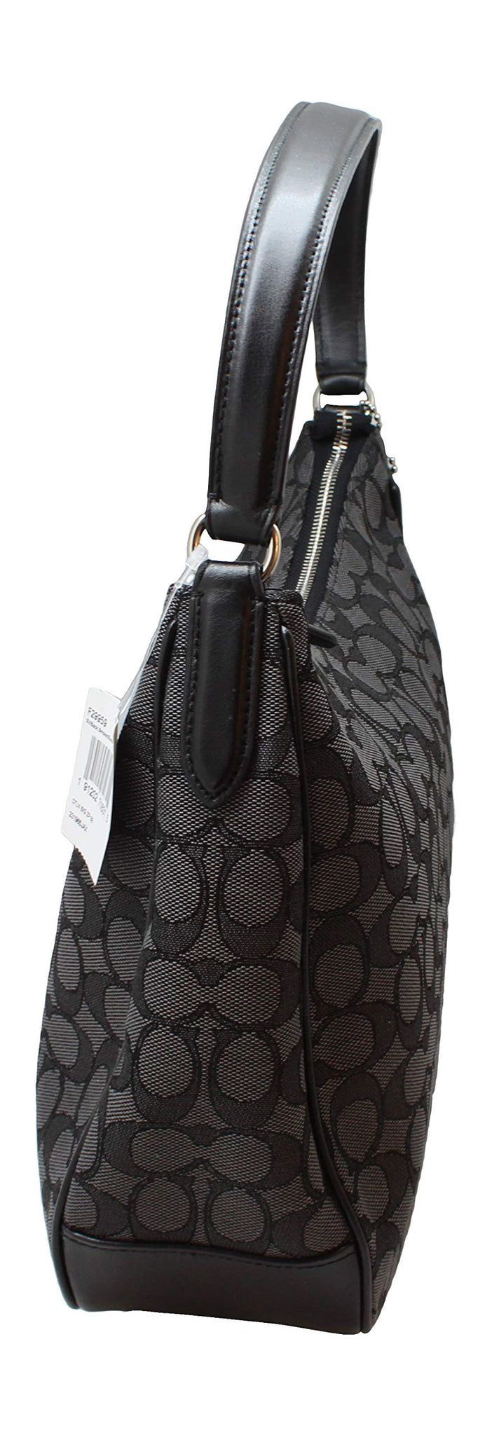 zip shoulder bag in signature jacquard