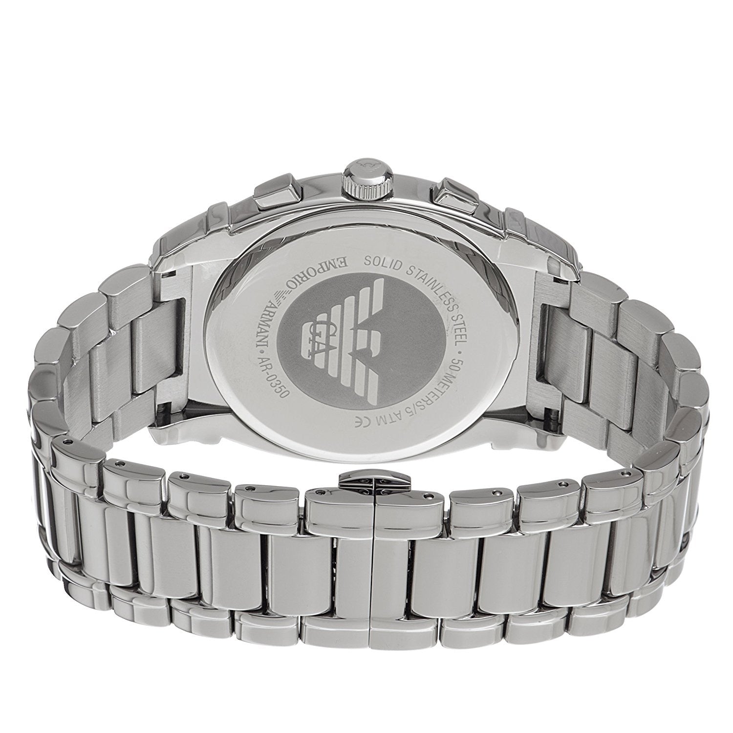 emporio armani solid stainless steel 50 meters 5 atm