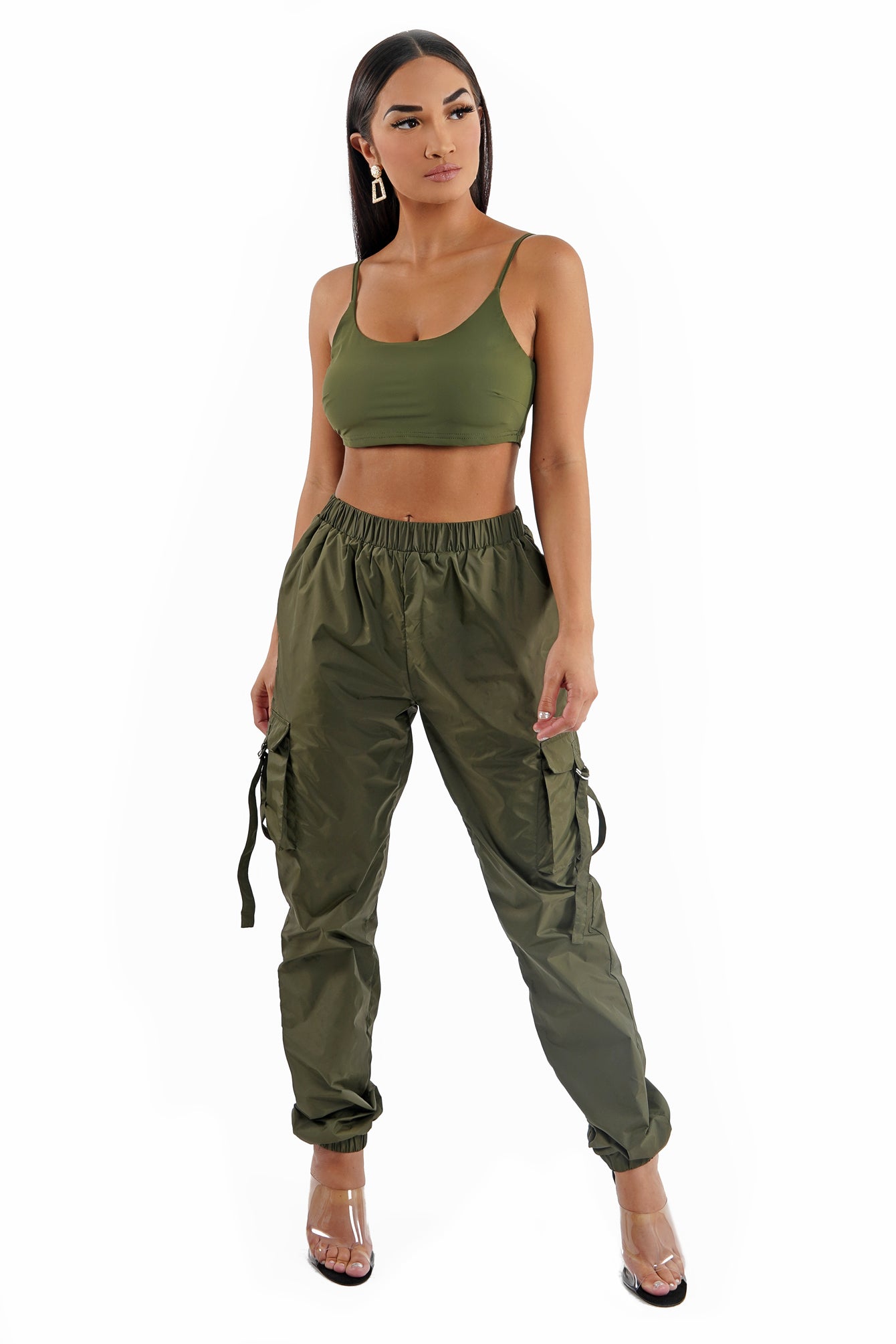 green jogger pants