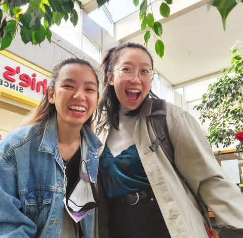 a selfie of me and michelle the first day we met inside Japan Center Malls