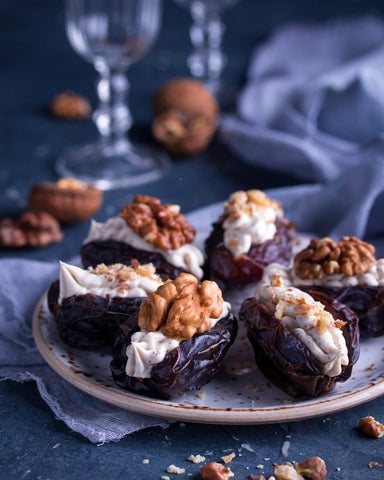 Almond Roka Stuffed Dates | | 6 Unique and Creative Ways to Use Almond Roka in Dessert Recipes | Le Pure Chocolatier