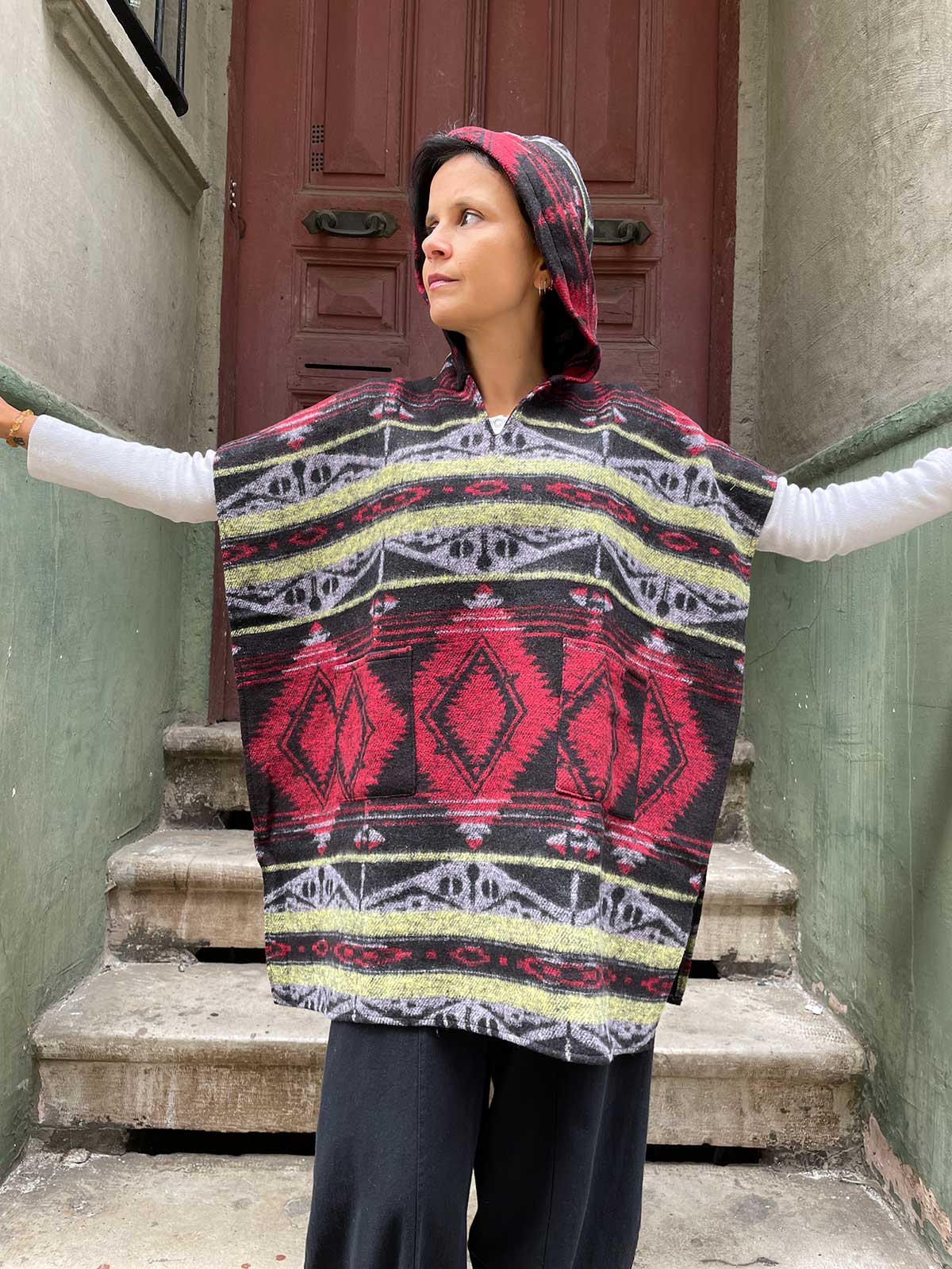 織り柄チェック blackbird ／bohemian poncho | mcshoescolombia.com.co