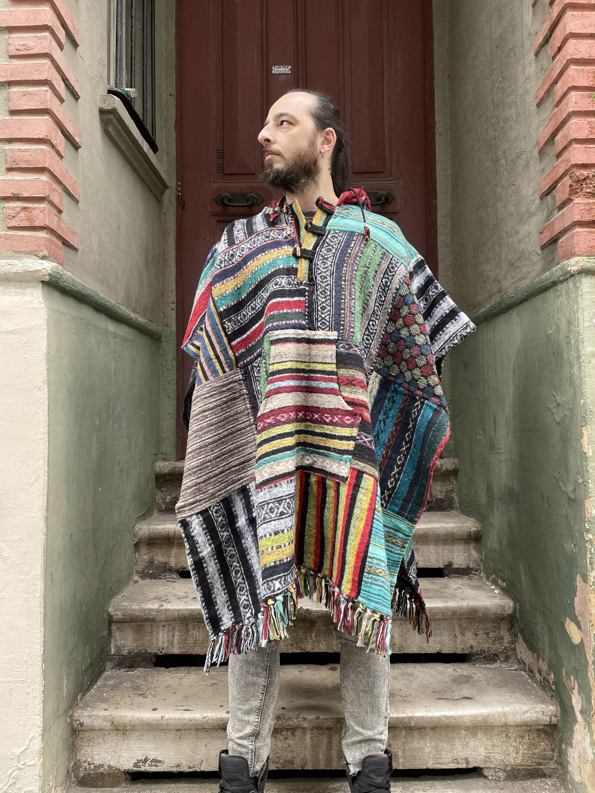 織り柄チェック blackbird ／bohemian poncho | mcshoescolombia.com.co