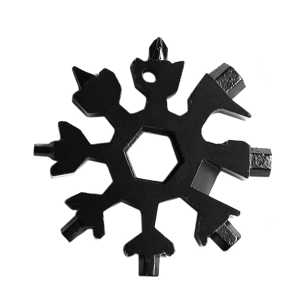 18 in 1 Snowflake Spanner Keyring Hex Multifunction Outdoor Hike Wrench Key Ring Pocket Multipurpose Camp Survive Hand Tools