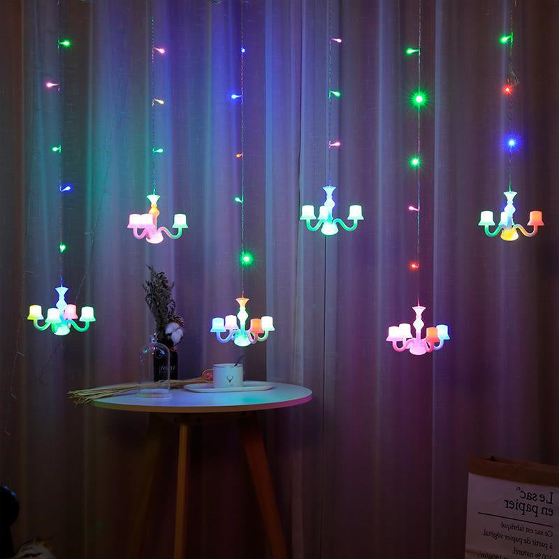 New European Style Candle Curtain String Lights 8 Modes Room Garland Fairy Lights for Christmas Party Wedding Holiday Decoration
