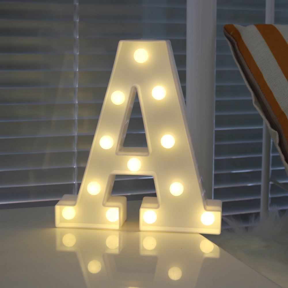 XYXP DIY 3D LED Letter LED Night Light Marquee Sign Alphabet  Wall Hanging Night Light Home Wedding Birthday Party Decor