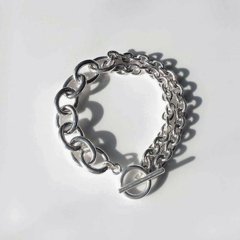 Khai jewelry「Robust Double Chain Bracelet - Sterling Silver」